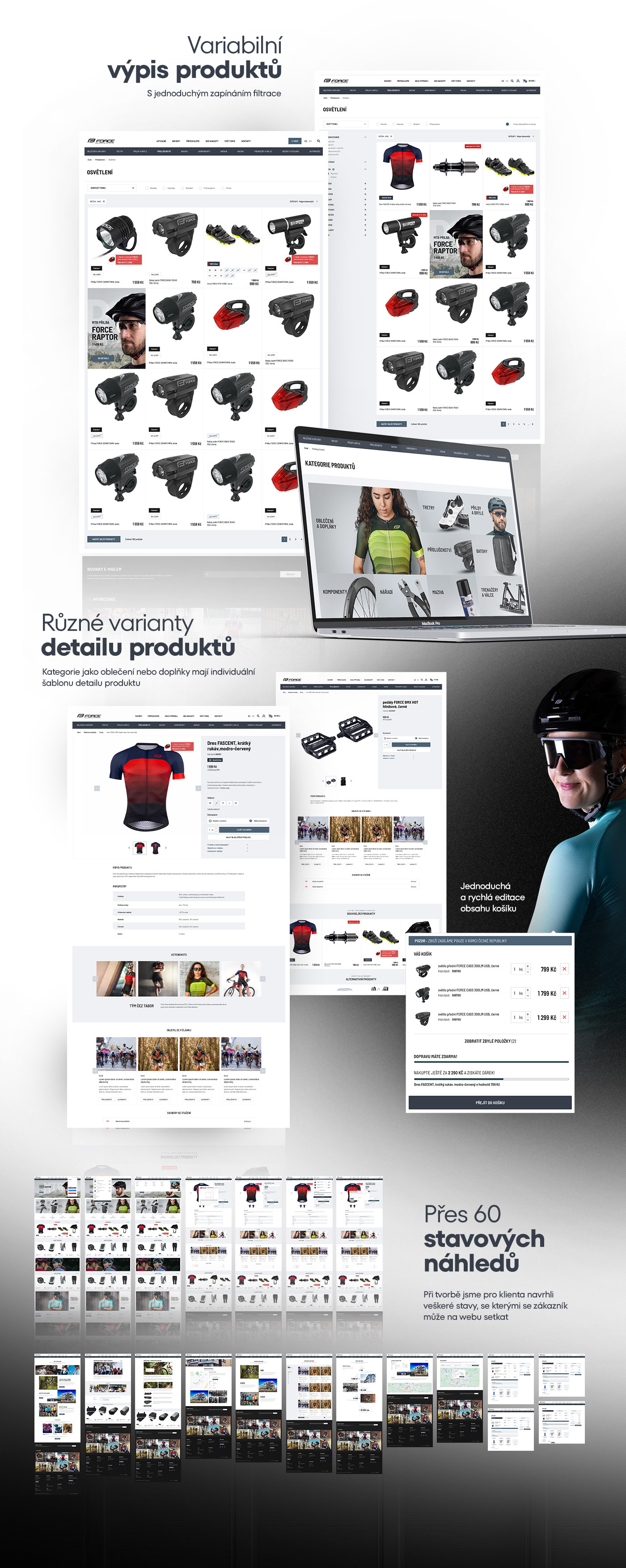 Webdesign pro značku cyklistických doplňků FORCE